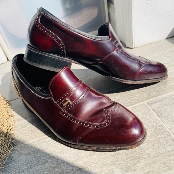 Florsheim Burgundy Vintage Leather Cat Eye Shoes - Picture 10 of 14